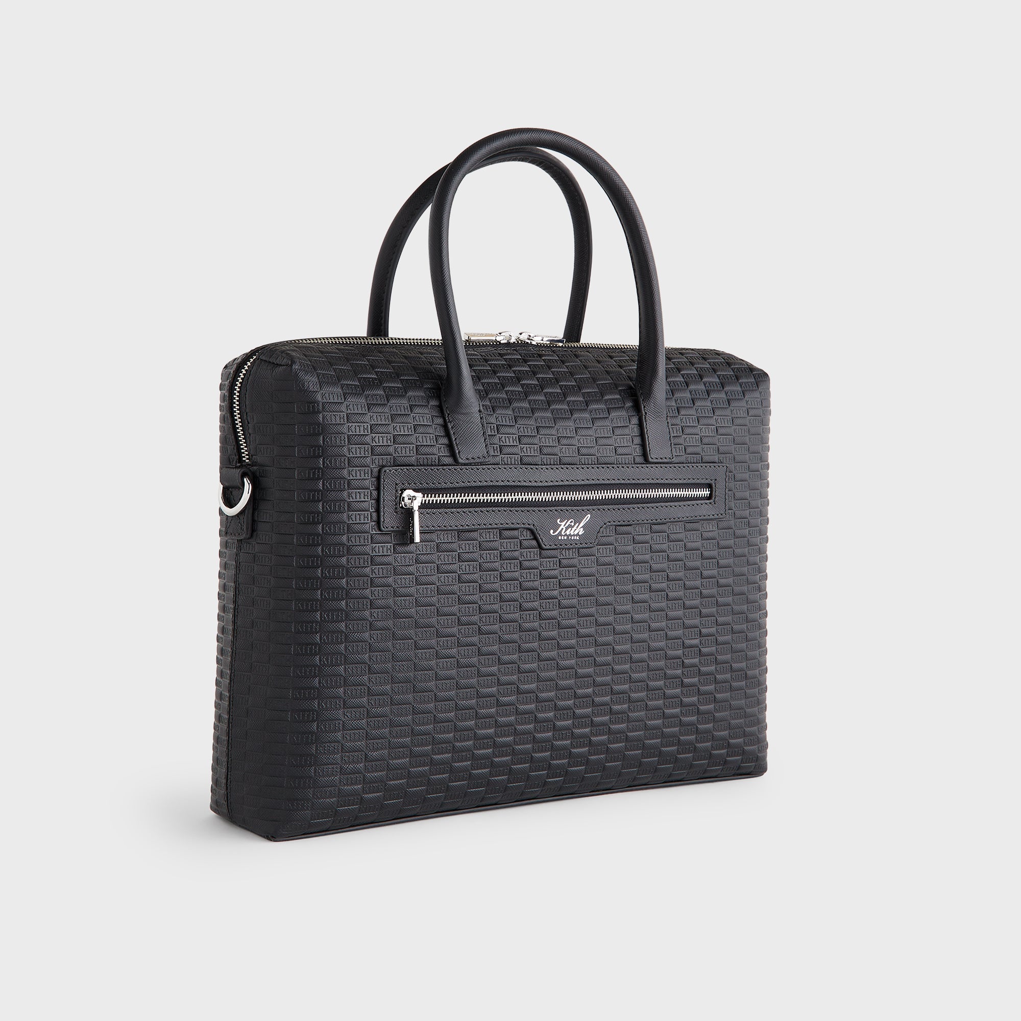 Kith Monogram Leather Messenger Briefcase - Black – Kith Japan