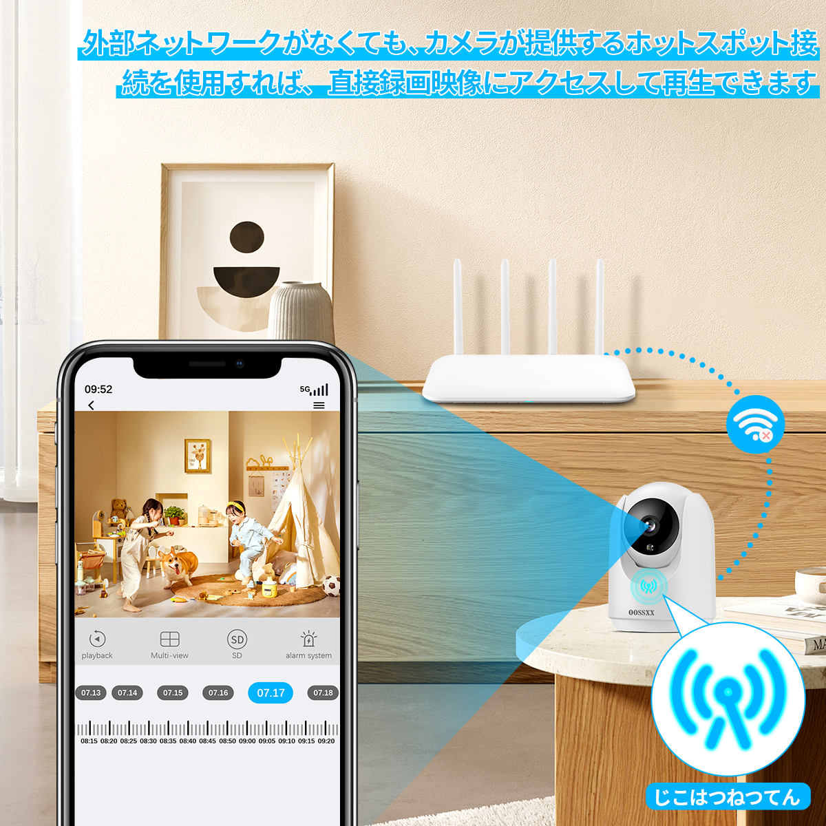 双方向通話・自動追跡】防犯カメラ ネットワークカメラ Wi-Fiカメラ