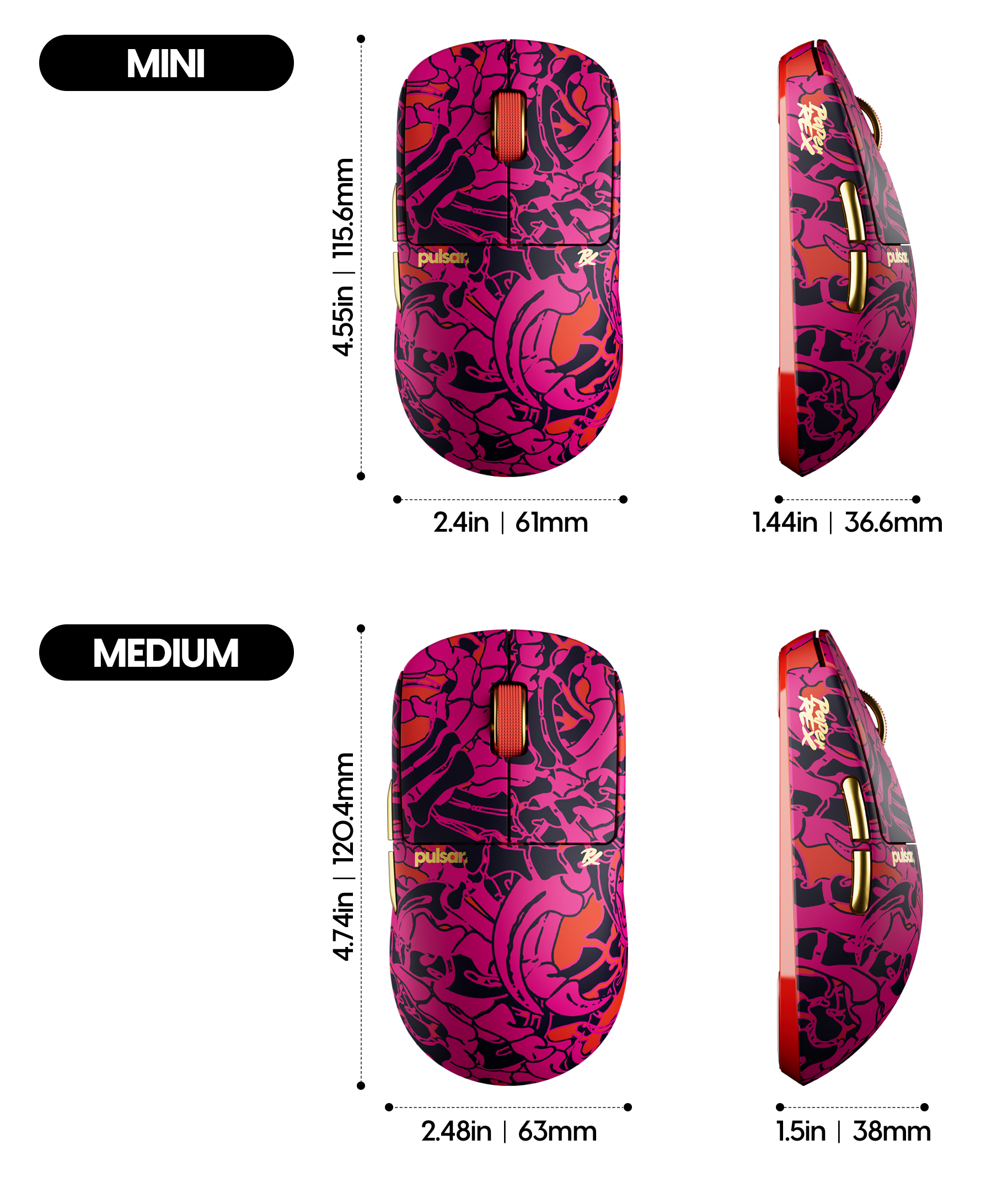 PRX Pacific Gold Edition] X2 CrazyLight Mini Gaming Mouse – Pulsar