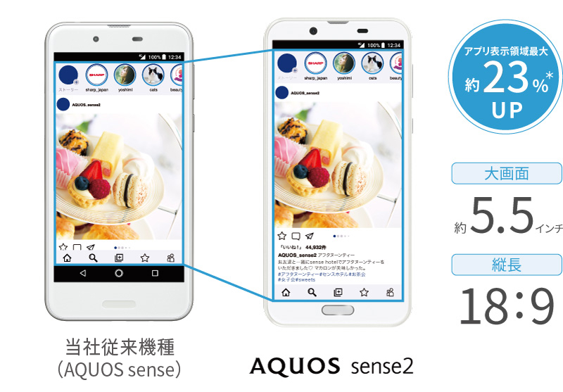 AQUOS sense2のディスプレイ・画面サイズ｜AQUOS：シャープ