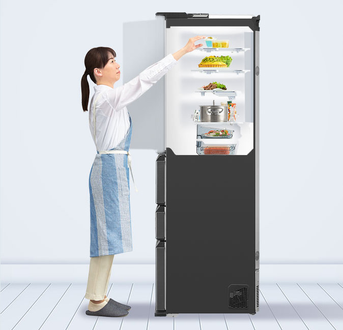 奥行き薄型デザイン | SJ-MF51M | 冷蔵庫：シャープ