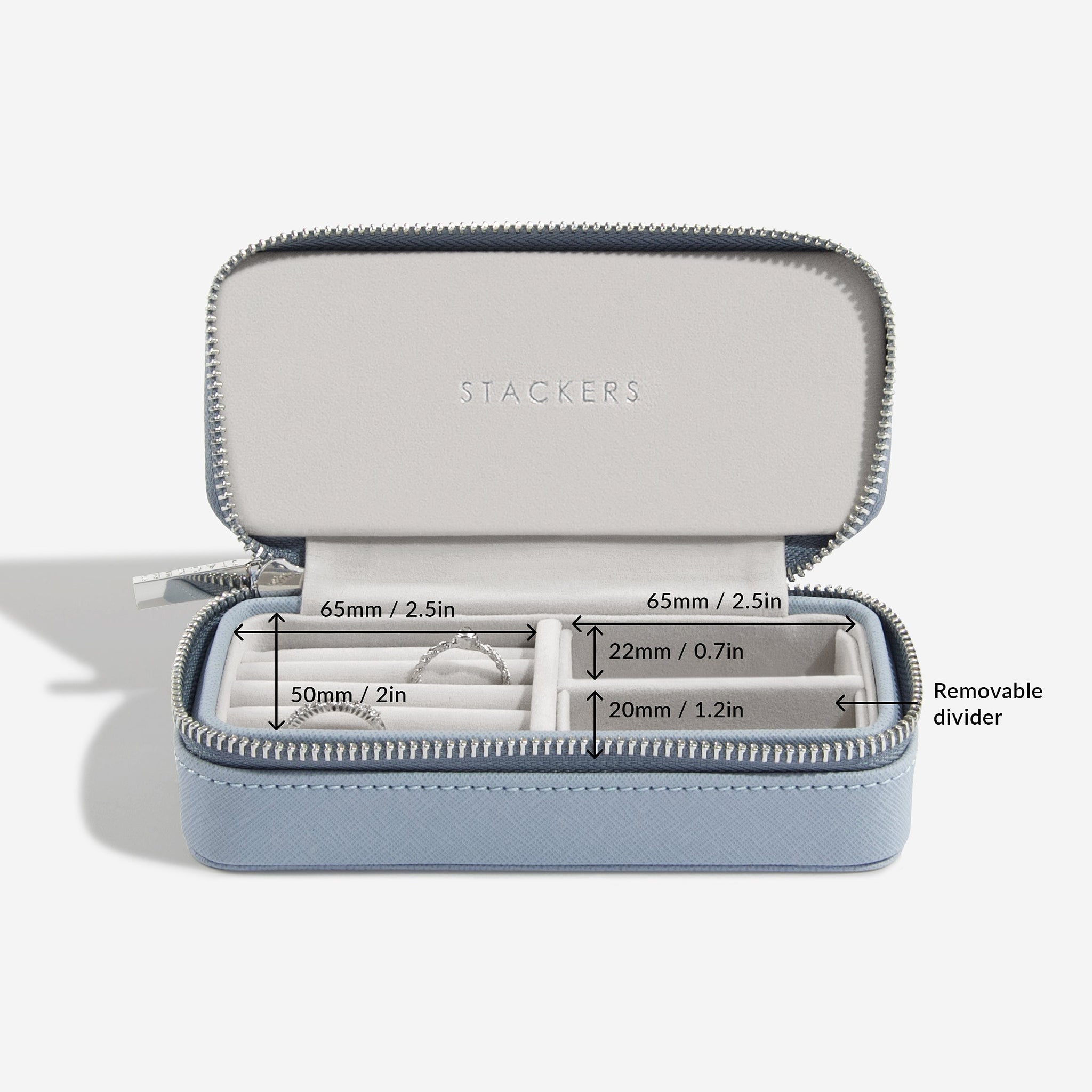 Stackers Dusky Blue Medium Travel Jewellery Box – STACKERS LONDON
