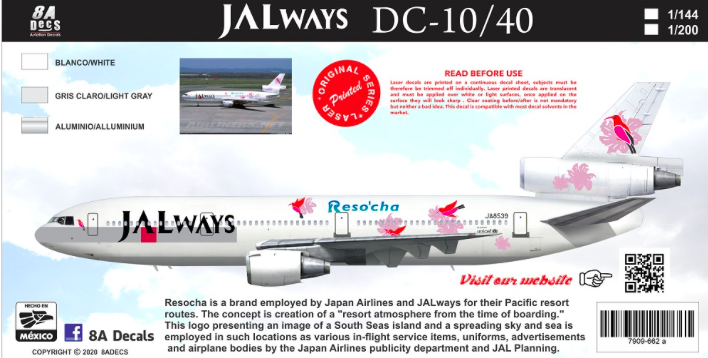 JAL DC-10-40 8aDecs -7909-662-200-JAL
