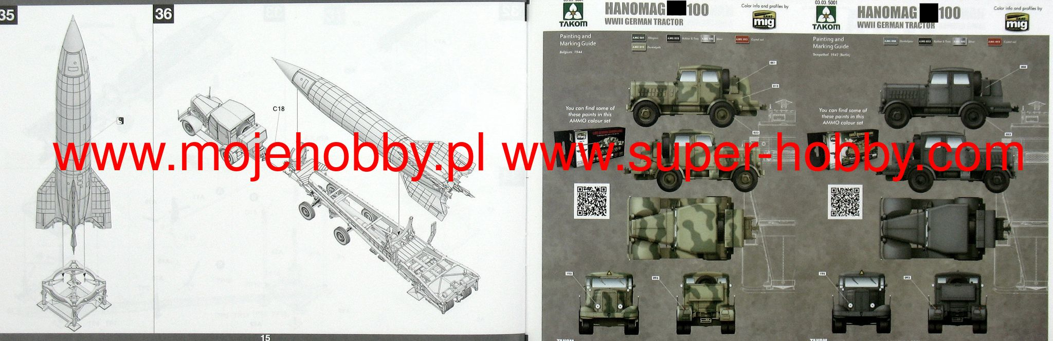 WWII German v-2 Rocket Transporter/Erector Meillerwagen+Hanomag