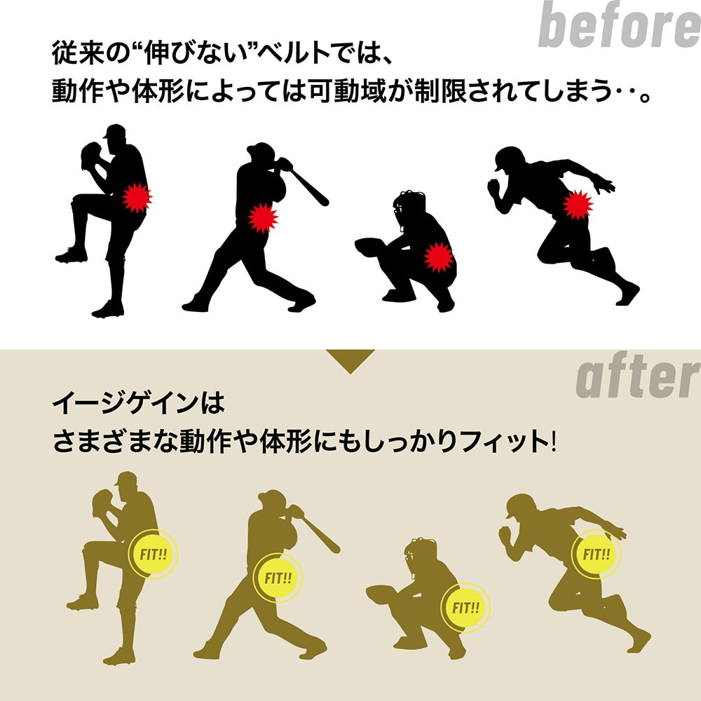 ミズノプロ】イージーゲイン ストレッチベルト(野球／ソフトボール