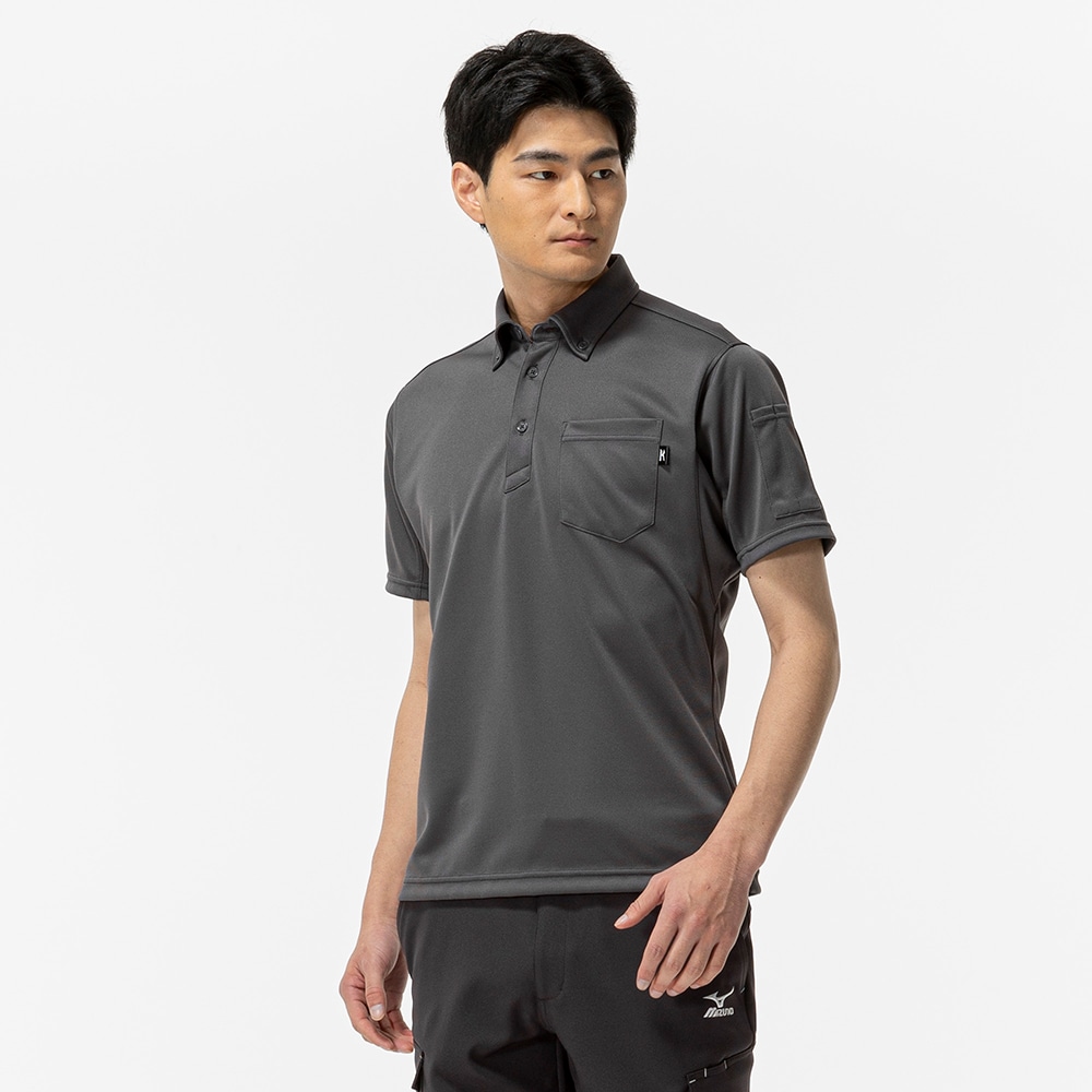 ワークボタンダウン ポロシャツ(制電／半袖)|F2JA1180|ウエア