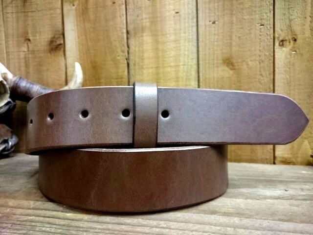 栃木オイル多脂革レザーベルト 【チョコレートブラウン】40mm 革NO