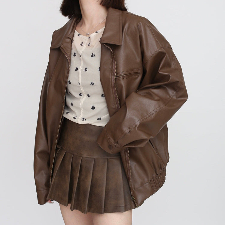 Leather like over jacket setup | Judin