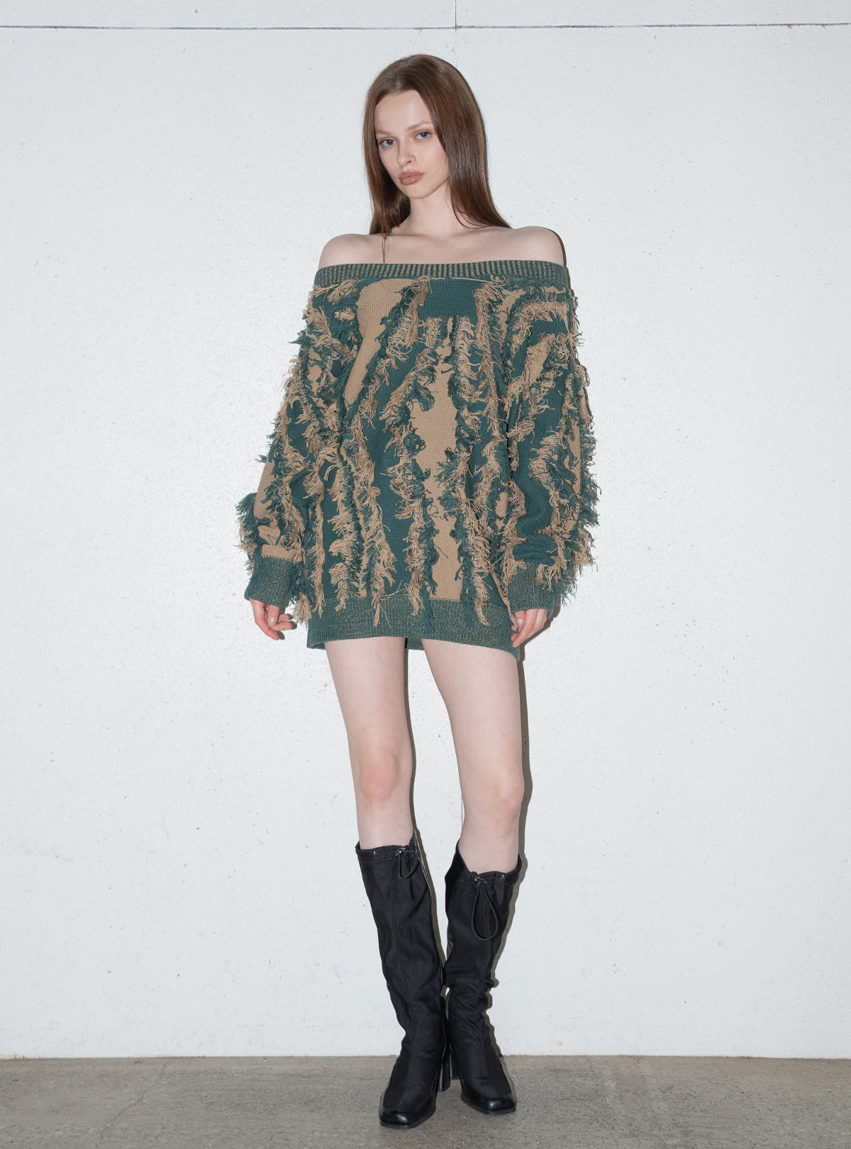 Fringe Bi-color Over Knit – JUEMI