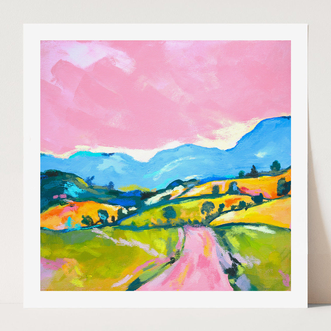 Pastel Landscape V1 Oil Pastel Art Print – Julia Ockert Art