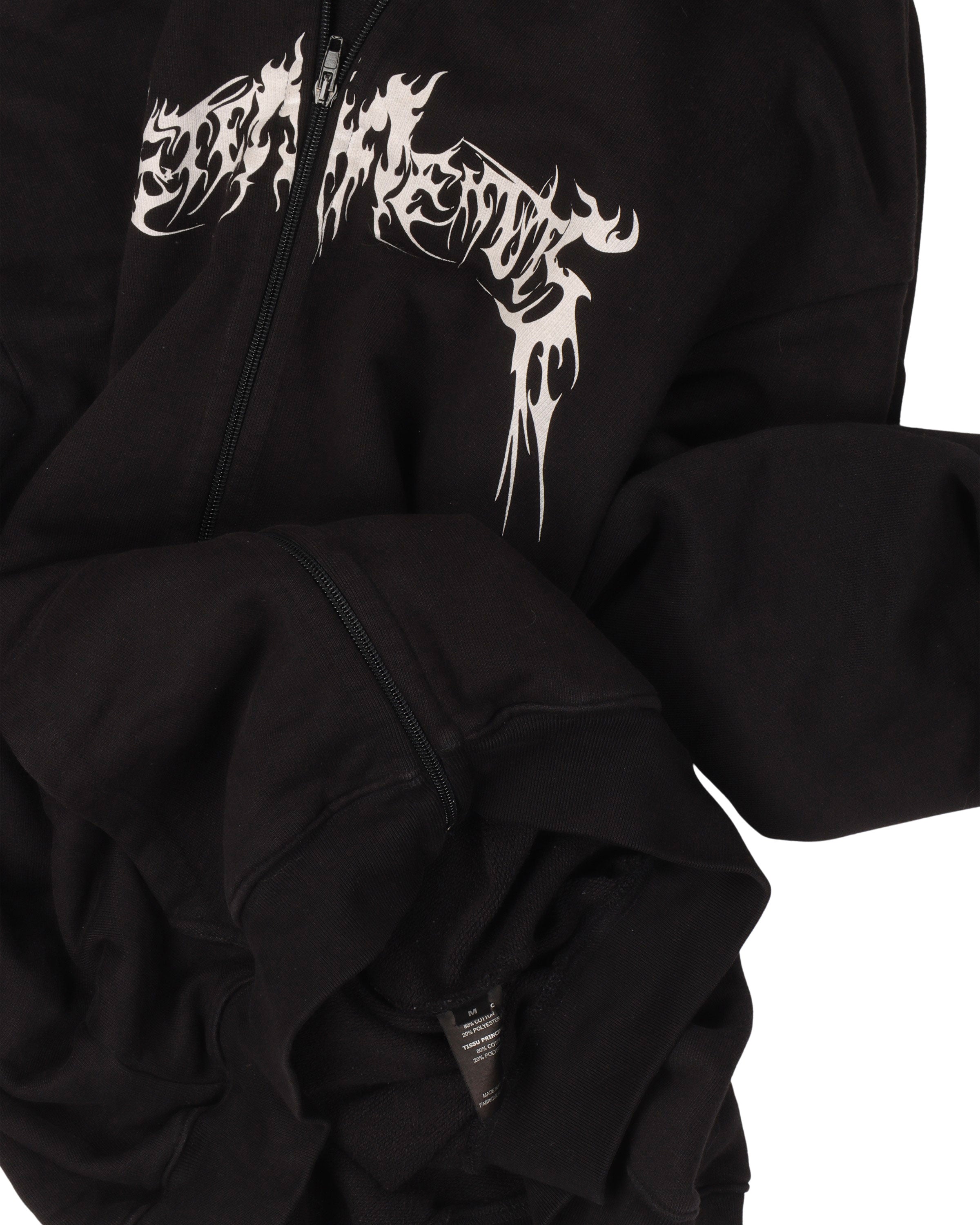 Vetements FW17 Oversized Total Fucking Darkness Zip Up Hoodie