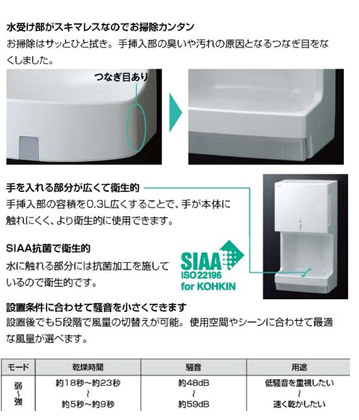 KS-560A/W｜LIXILハンドドライヤー[スピードジェット][壁掛