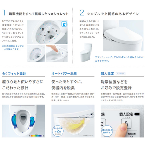 TCF4734AK#NW1｜TOTO洗浄便座 ウォシュレット アプリコット[F3A][瞬間式]