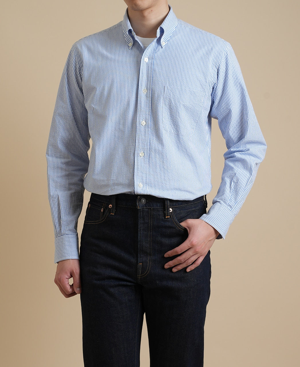 VINTAGE IVY BUTTON-DOWN SEERSUCKER STRIPE – Kamakura Shirts Global