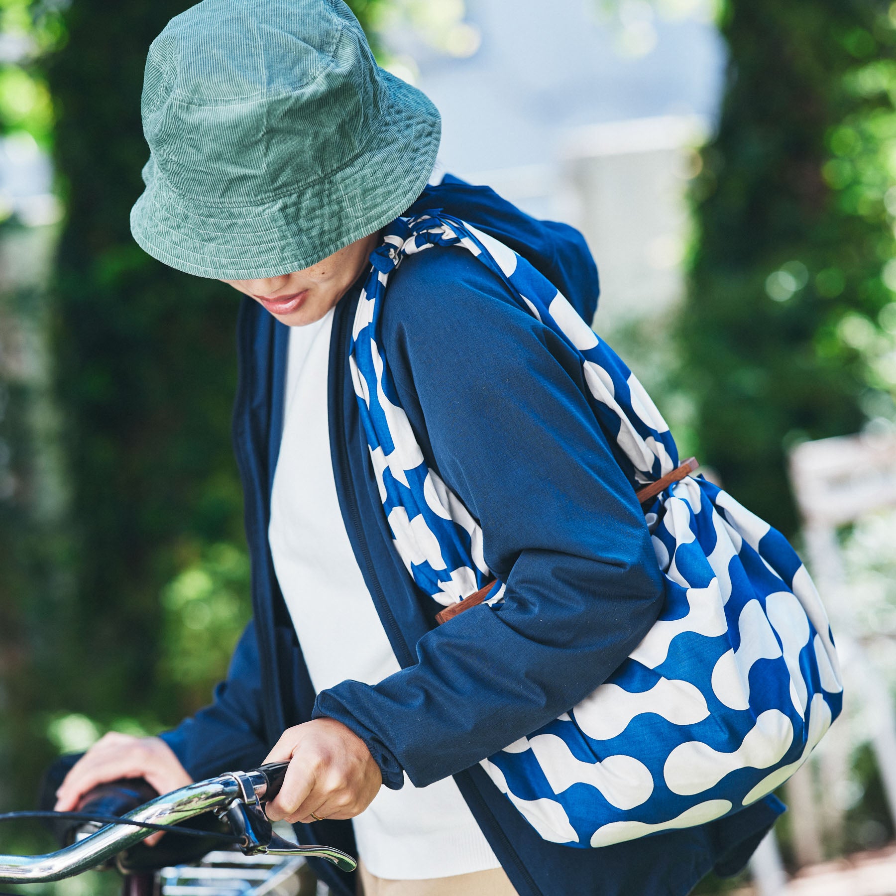 綿風呂敷 大 ひょうたん 紺