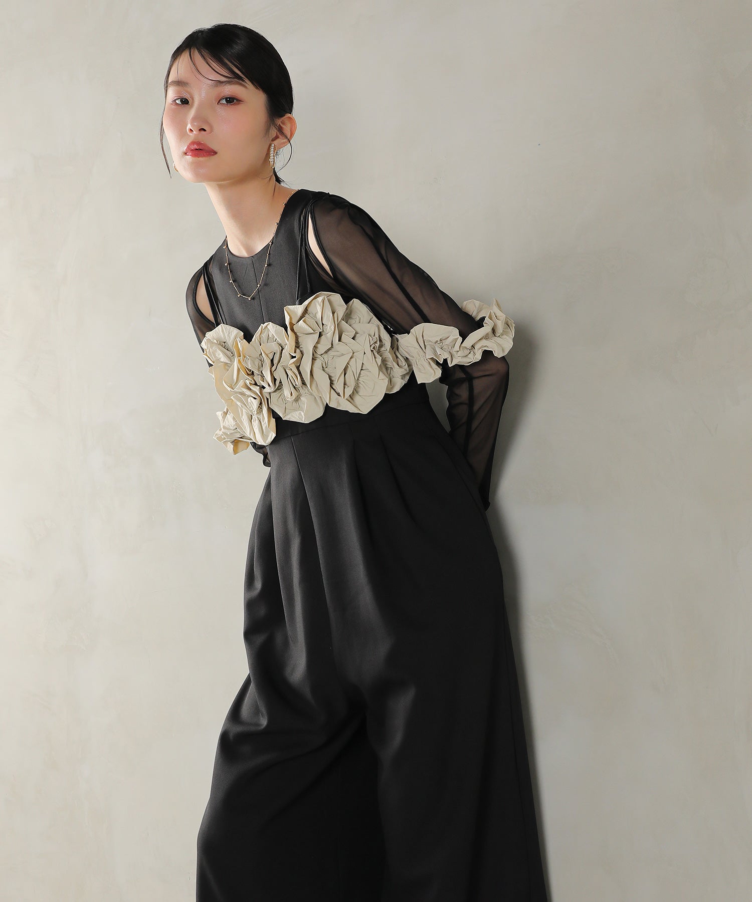 オールインワン パンツドレス 3点セット パーティー 結婚式 オケージョン