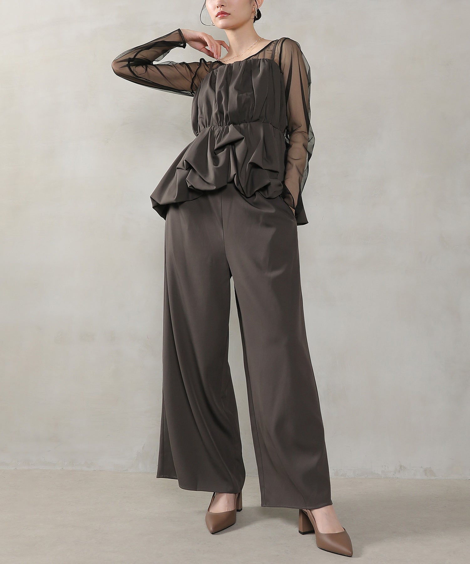 レーストップス キャミビスチェ パンツドレス 3点セット 結婚式