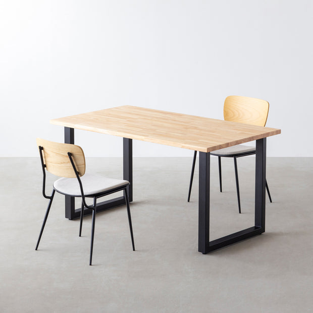 ダイニングテーブル3・5点セット[A] ラバーウッド ナチュラル × Black