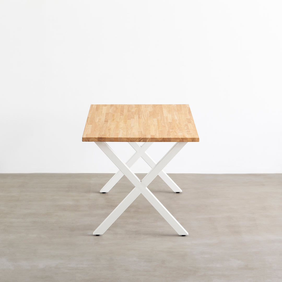 THE TABLE / ラバーウッド ナチュラル × White Steel – KANADEMONO