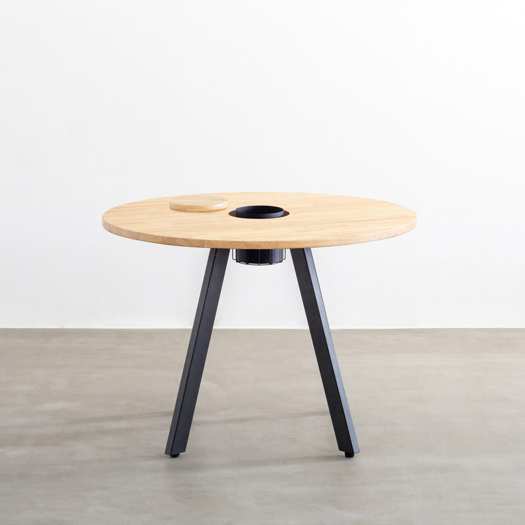 THE CAFE TABLE / ラバーウッド Black Steel 4pin × ラウンド φ81