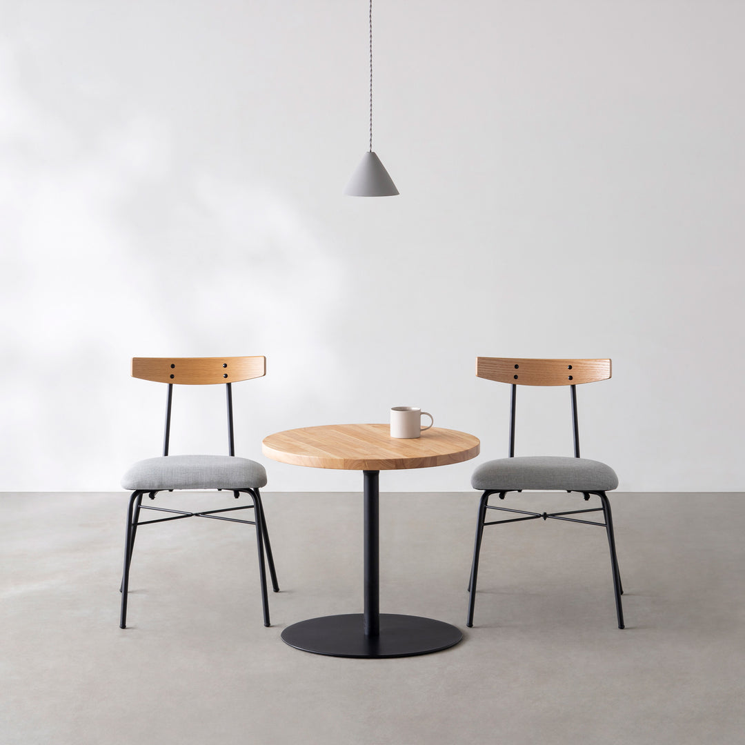 THE CAFE TABLE / ラバーウッド Black Steel 1本脚 × ラウンド φ50