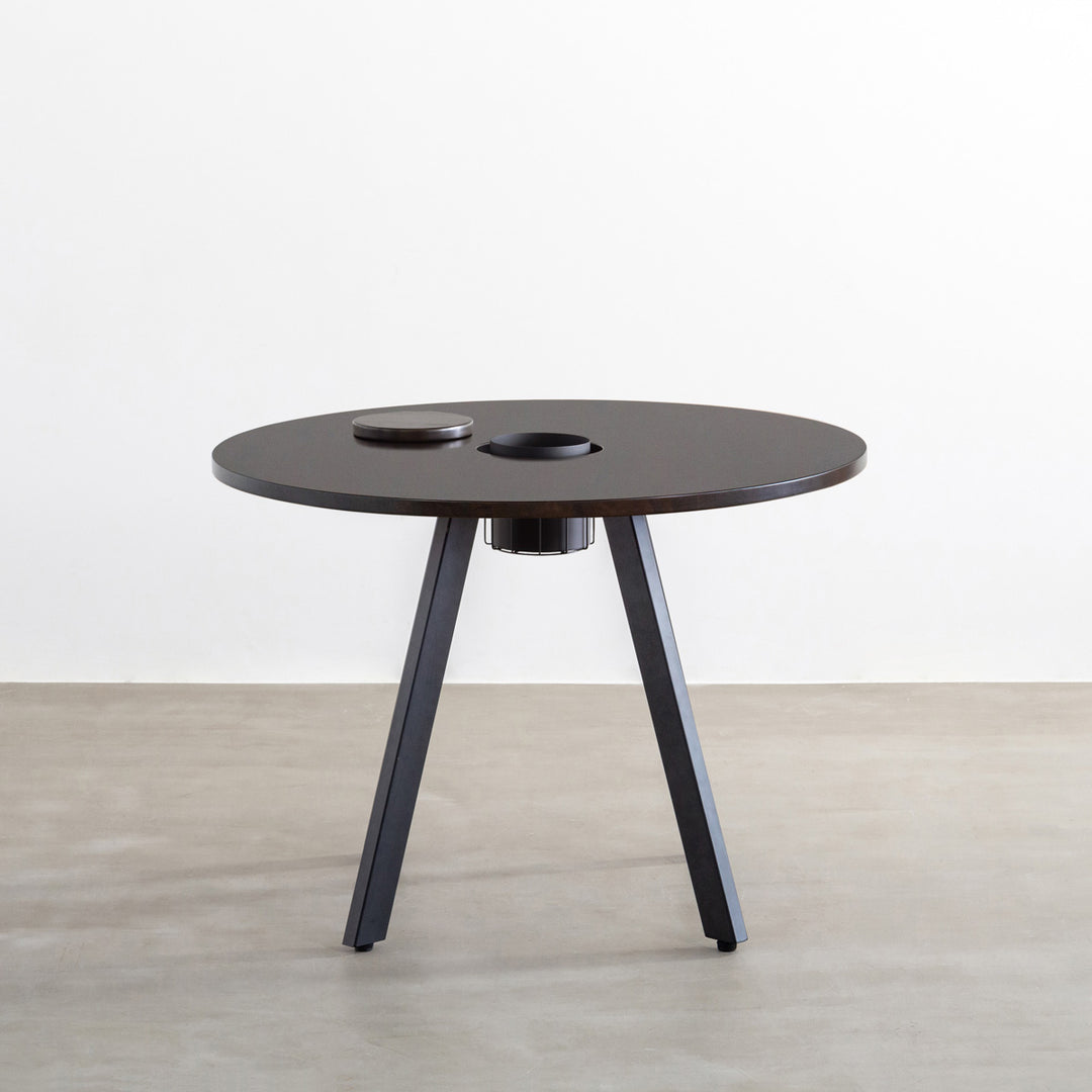 THE CAFE TABLE / ラバーウッド Black Steel 4pin × ラウンド φ81