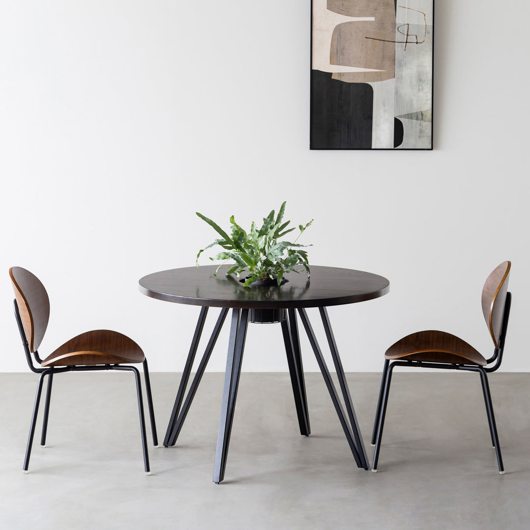 THE CAFE TABLE / ラバーウッド Black Steel トライアングル 4pin