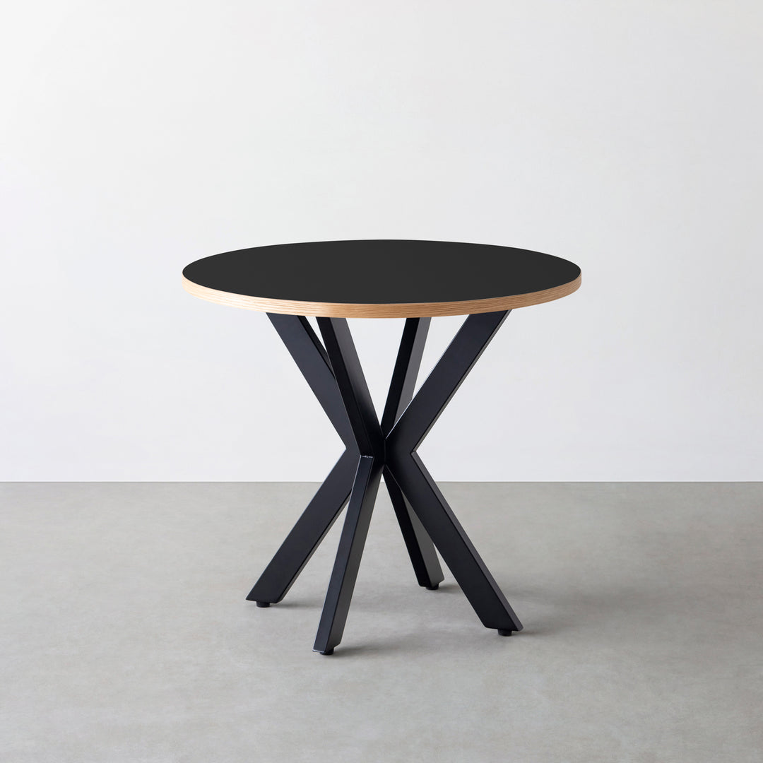 THE CAFE TABLE / リノリウム 全32色 Black Steel カフェX × ラウンド