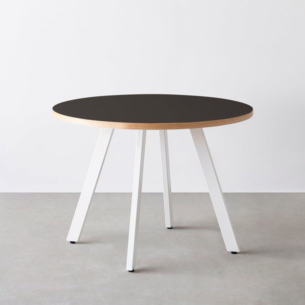 THE CAFE TABLE / リノリウム 全32色 White Steel 4本脚 × ラウンド