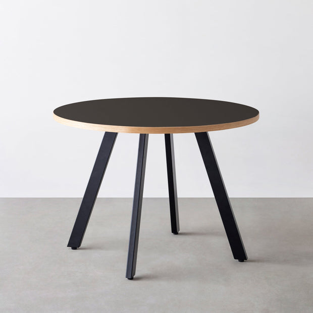 THE CAFE TABLE / リノリウム 全32色 Black Steel 4本脚 × ラウンド