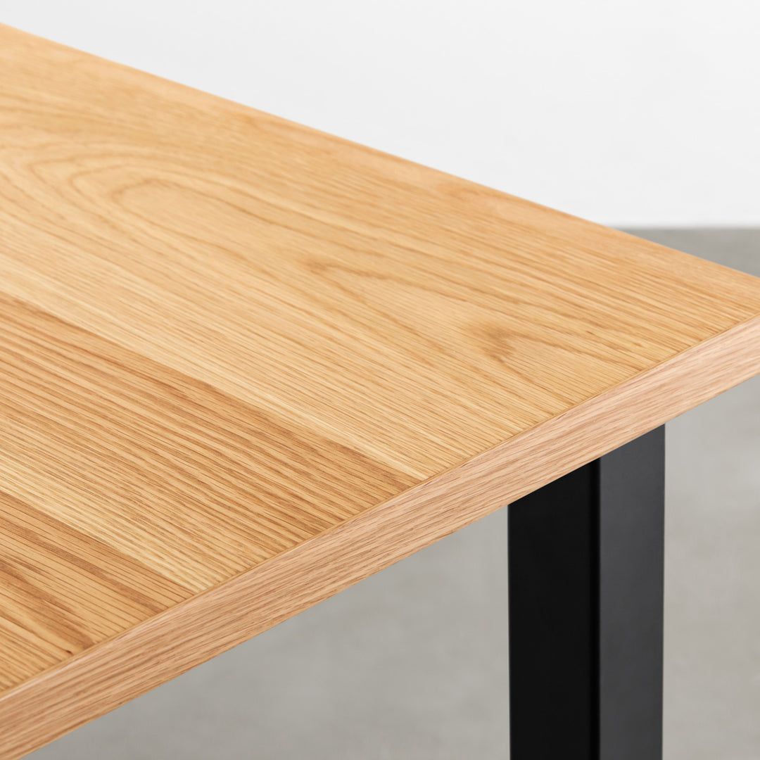 THE TABLE / ホワイトオーク × Black Steel × W150 - 180cm D80