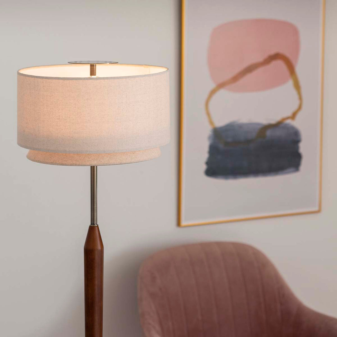 Pole - Double Fabric Shade Floor Lamp – KANADEMONO