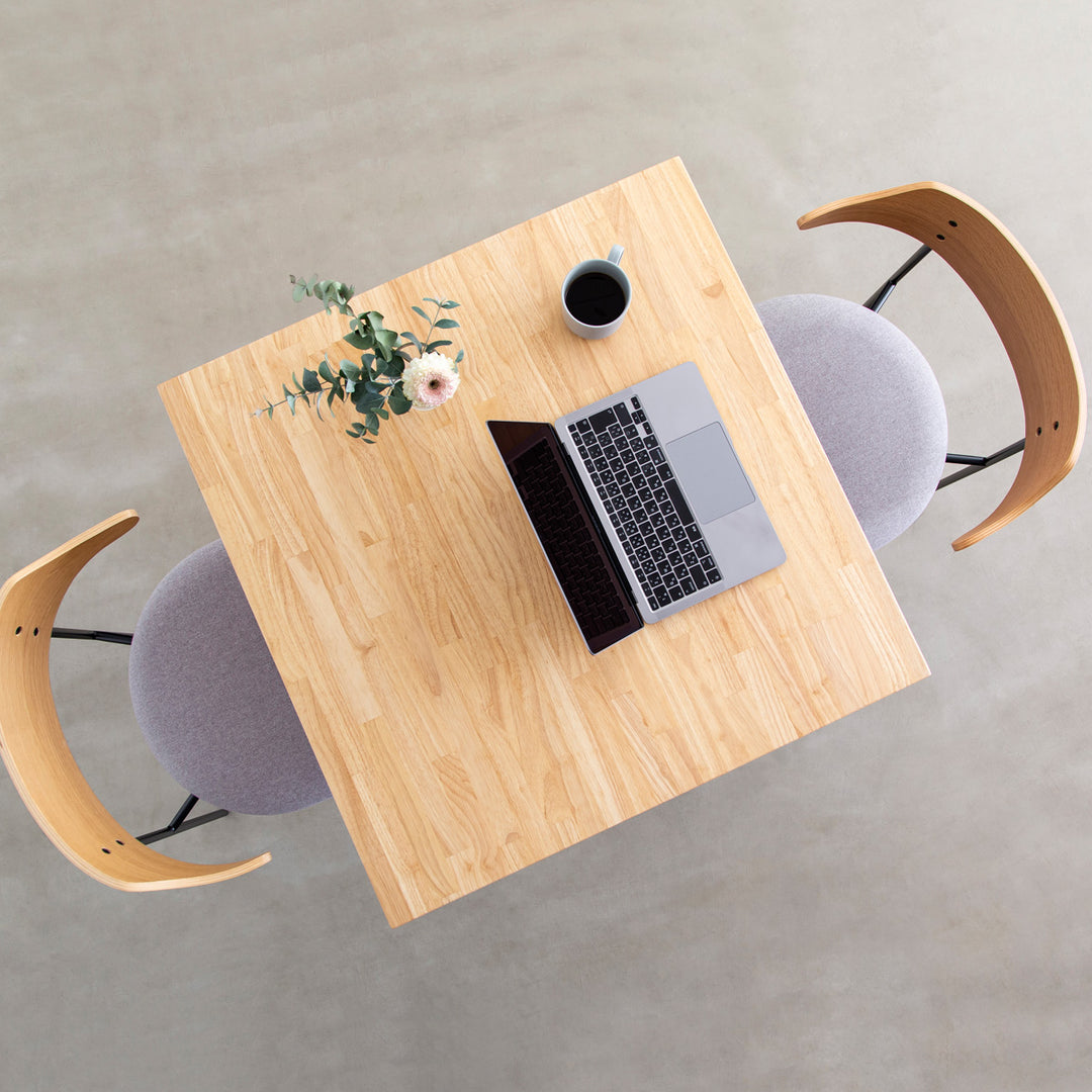 THE CAFE TABLE / ラバーウッド White Steel カフェX × スクエア 70