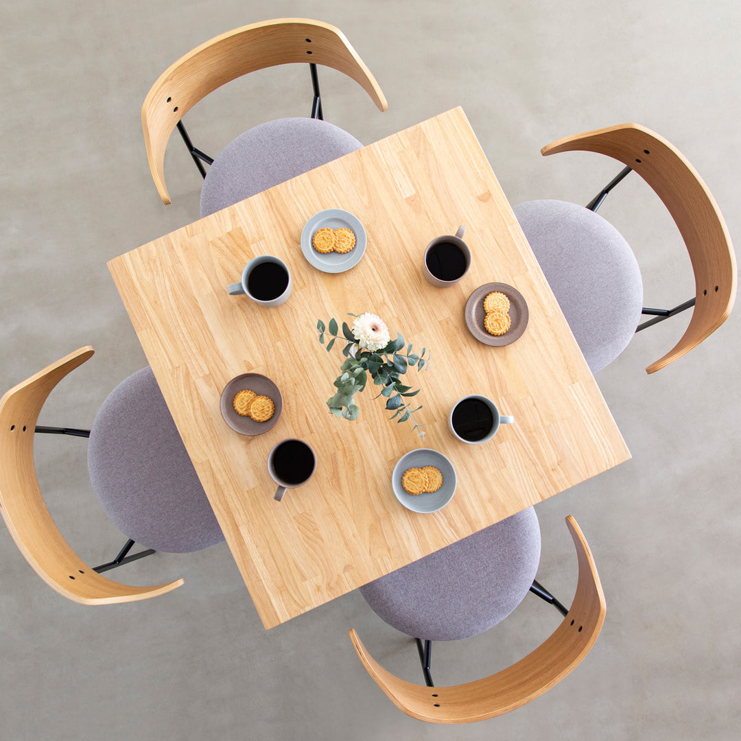 THE CAFE TABLE / ラバーウッド White Steel カフェX × スクエア 70