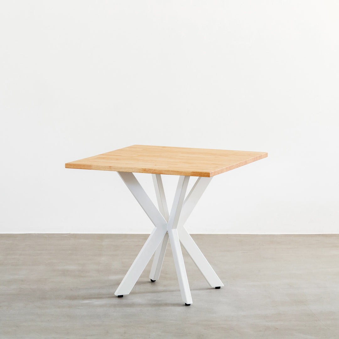 THE CAFE TABLE / ラバーウッド White Steel カフェX × スクエア 70