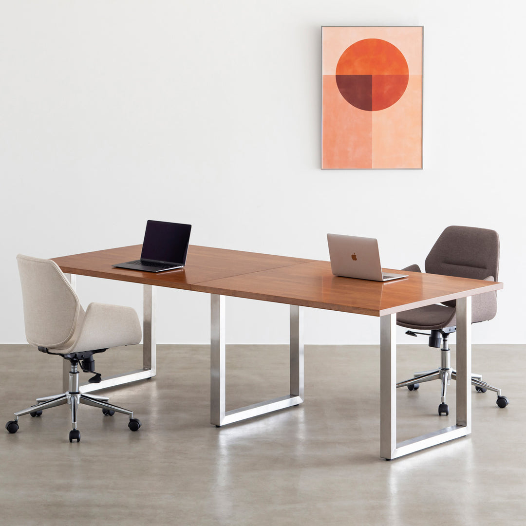 THE TABLE / ラバーウッド ブラウン × Stainless × W181 - 300cm