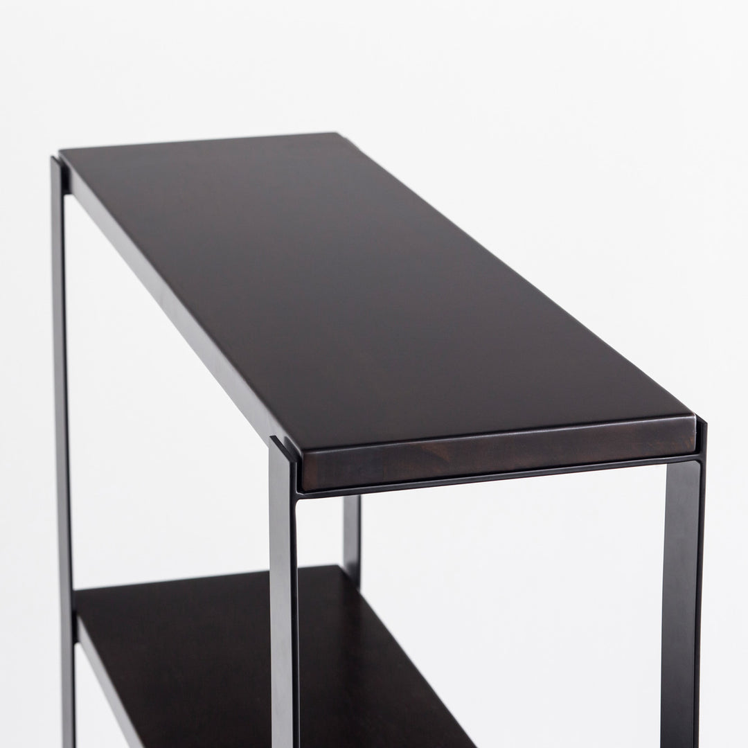 THE SHELF / ラバーウッド ブラックブラウン × Black Steel – KANADEMONO