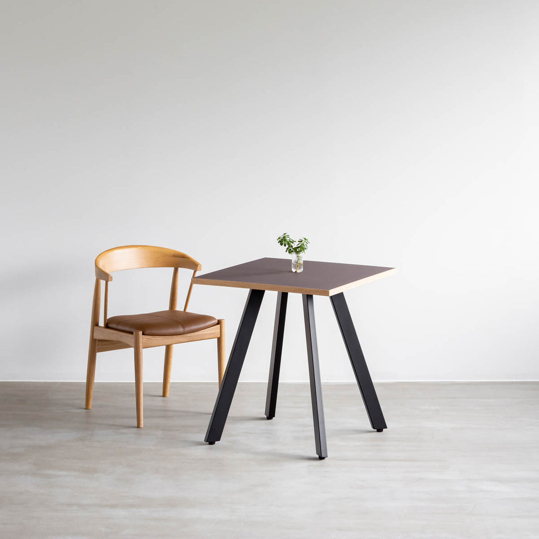 THE CAFE TABLE / リノリウム Black Steel 4pin × スクエア 60 - 80