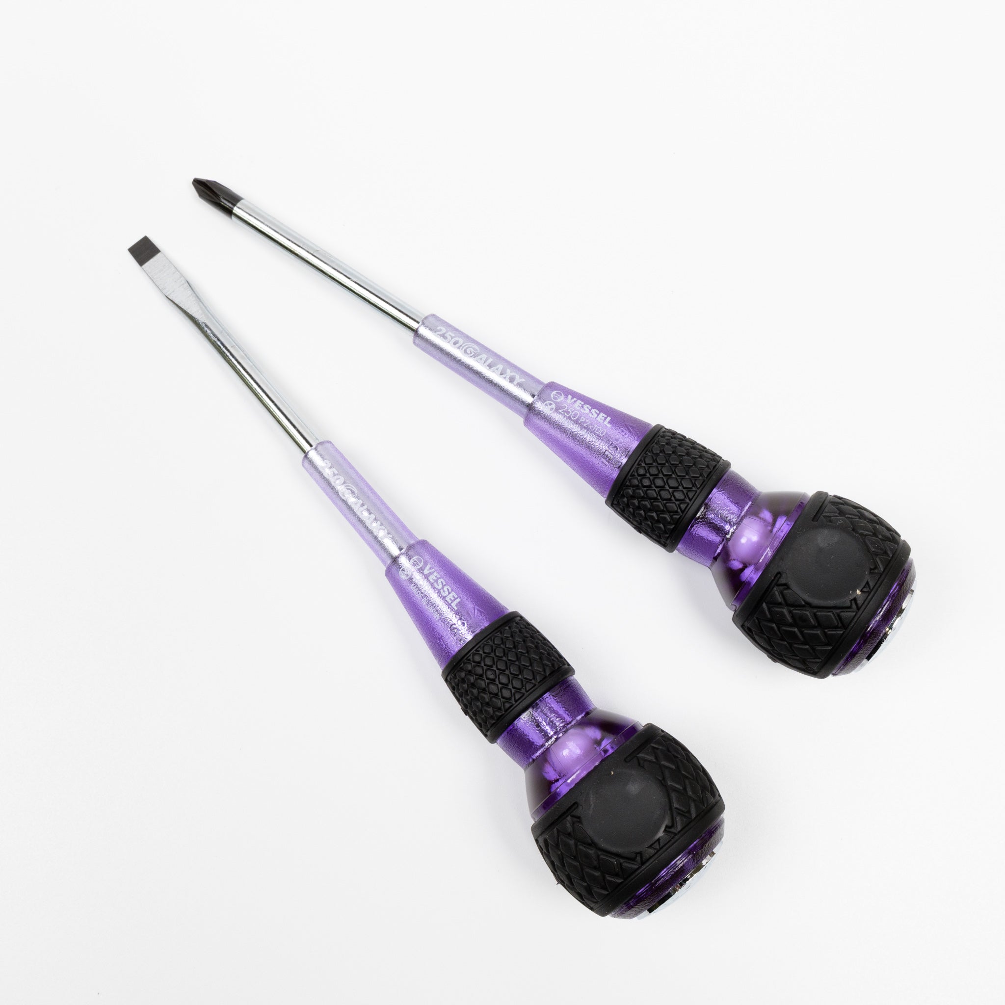 ベッセル 安全貫通ドライバー2本組 ギャラクシー＜赤/青/紫/黒＞【限定