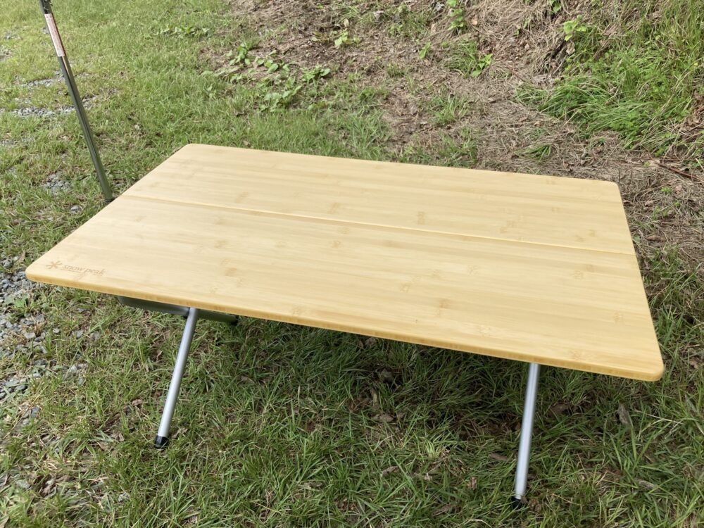 ワンアクションローテーブル竹/5秒でセット！スノーピークの折りたたみ