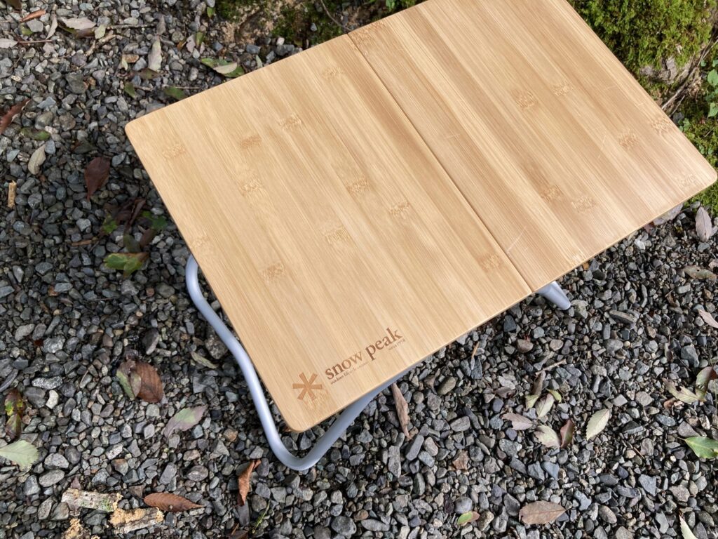 ワンアクションローテーブル竹/5秒でセット！スノーピークの折りたたみ