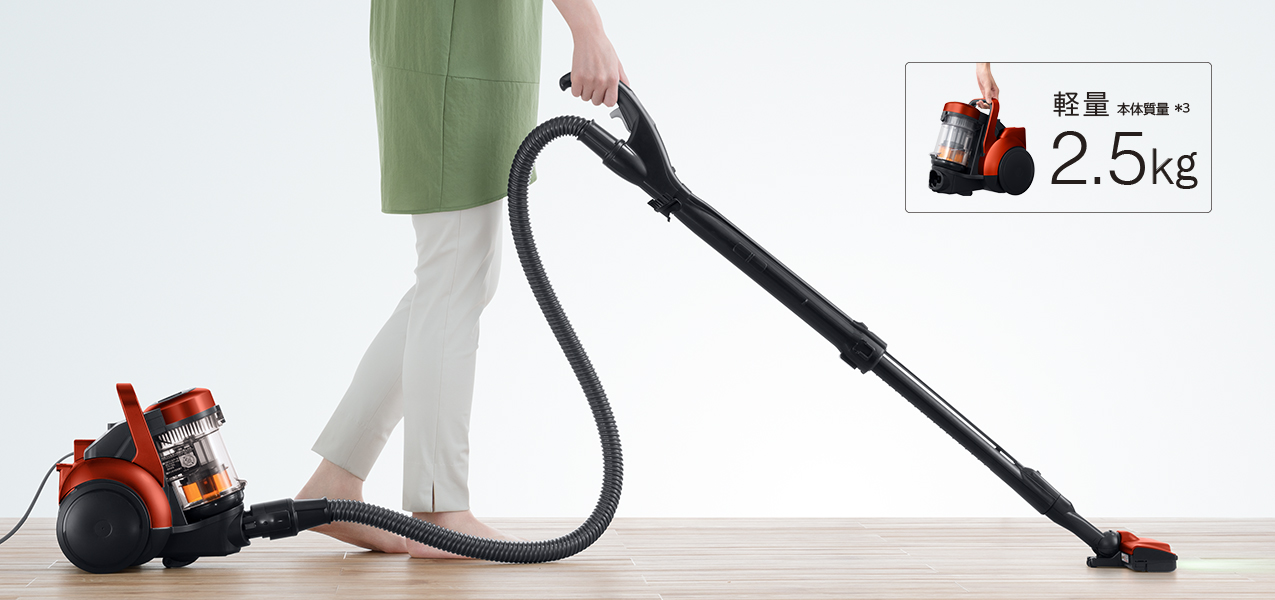 特長：強力パワー＆軽量ボディ ： サイクロン式クリーナー CV-SP900J