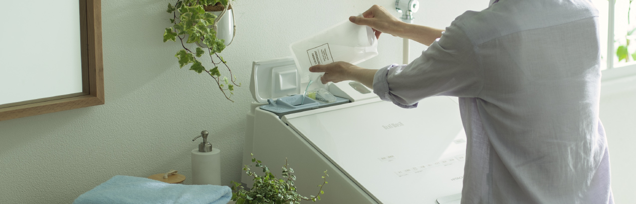 特長：液体洗剤・柔軟剤 自動投入 ： 洗濯乾燥機 ビートウォッシュ BW