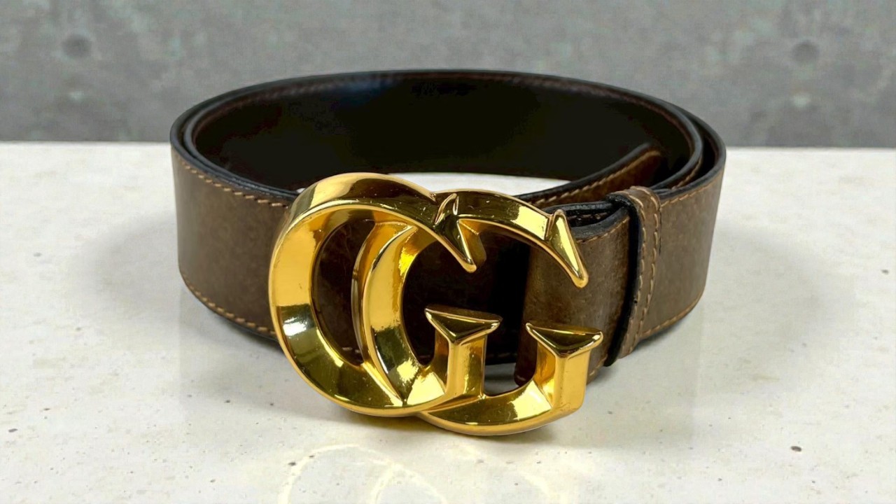 グッチ GUCCI レザーベルト 本革 ゴールド金具 GGロゴ を出張買取