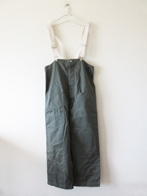 2021AW nest Robe / ネストローブ コットンツイルデッキサロペット F KHAKI