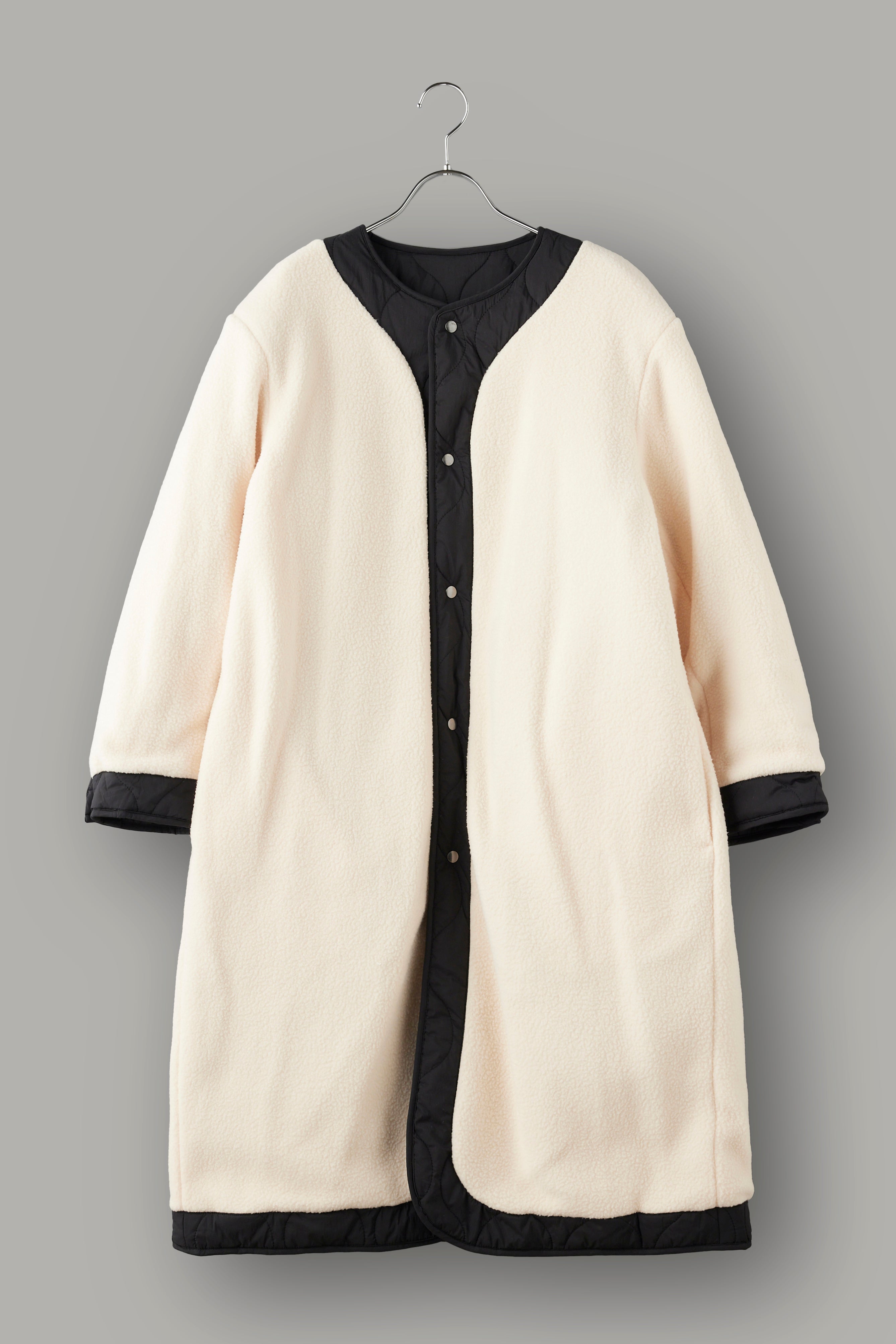 Reversible boa quilted coat - Unisex