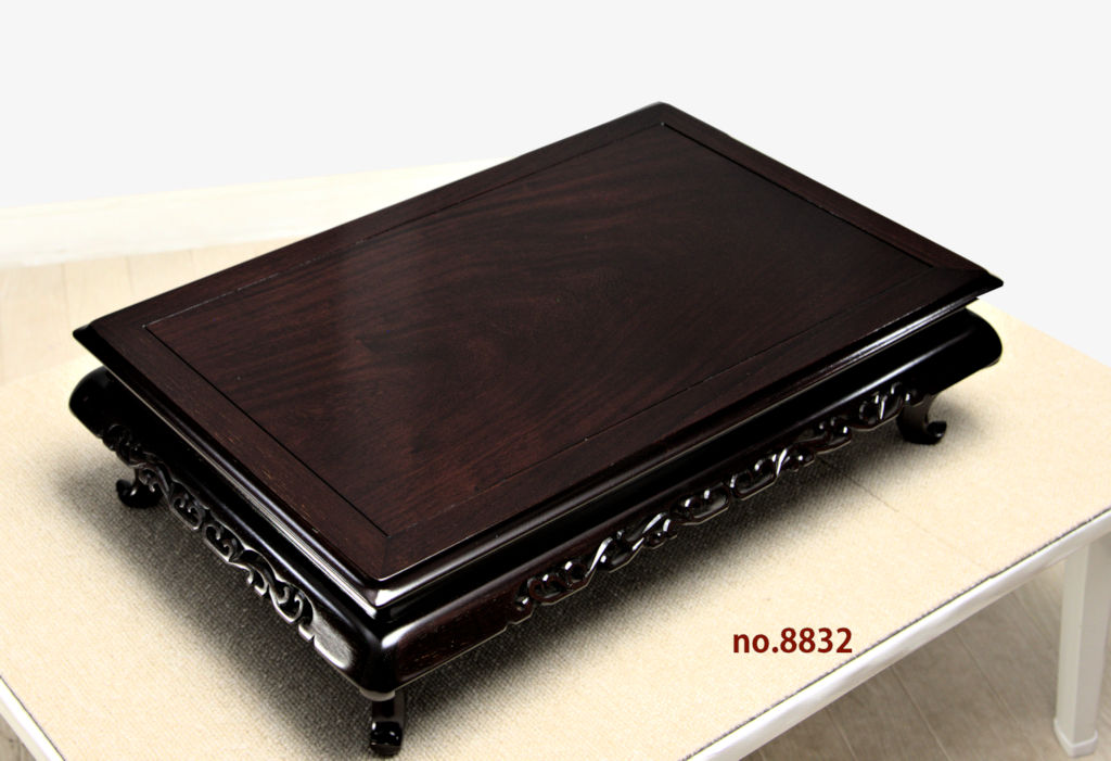 花台: 紫檀 史郎作 唐草 1.6尺 平台 大阪唐木指物工芸 no.8832 / 唐木