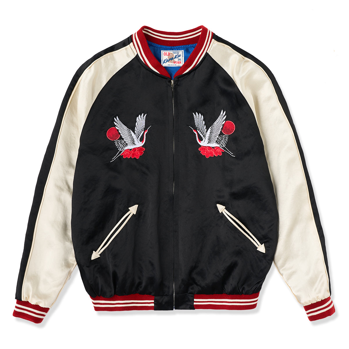 横須賀「旭日飛鶴」浮世絵風刺繡入りスカジャン – Karakubuy