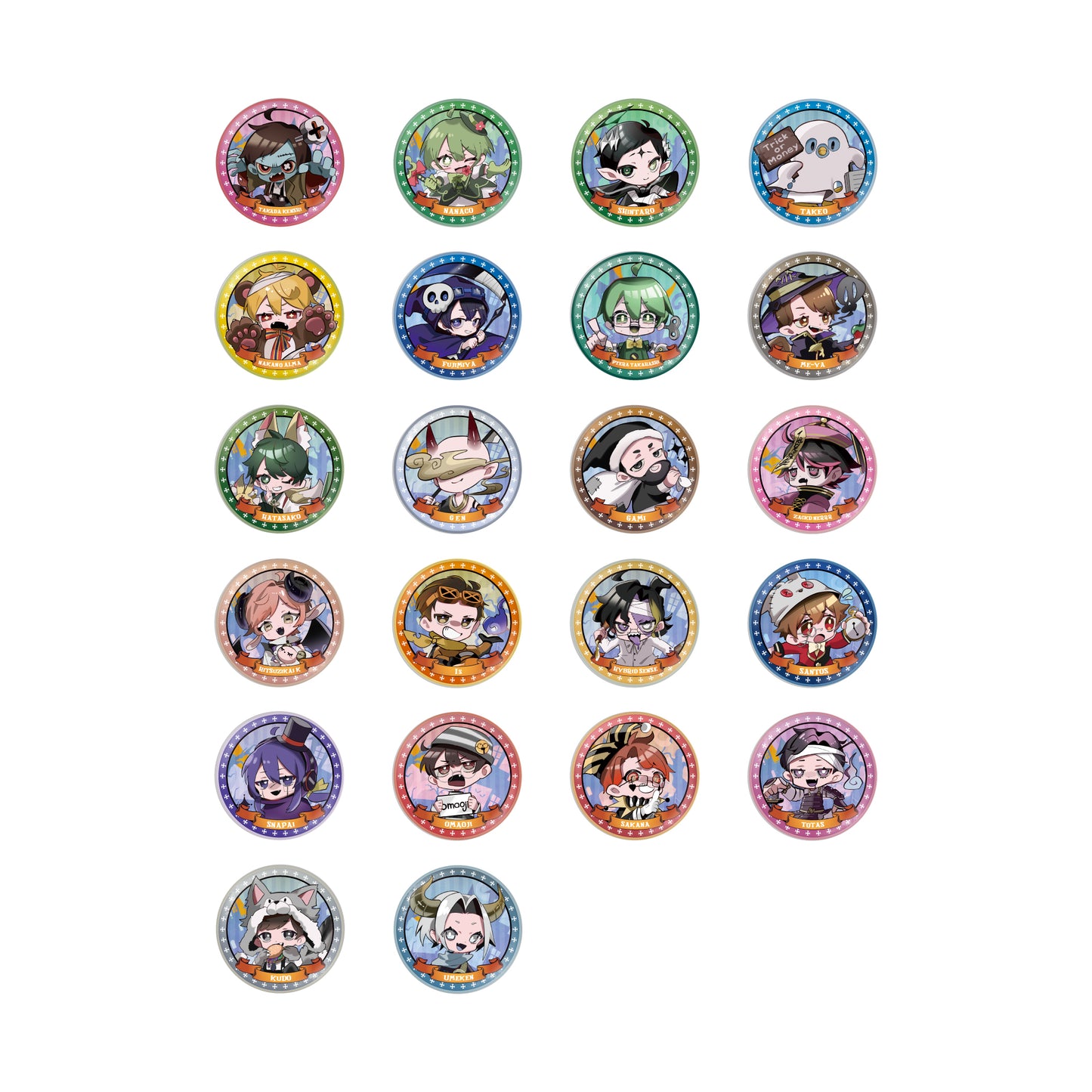 コンパス ハロウィン缶バッジまとめ売り コンパス 鬼ヶ式うら