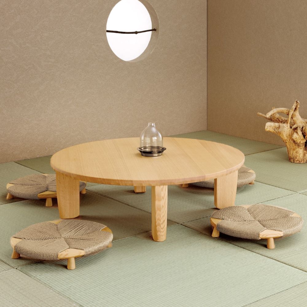 座膳 膳丸テーブル (オーク・クラフト面/Φ900～1200) – 柏木工株式会社